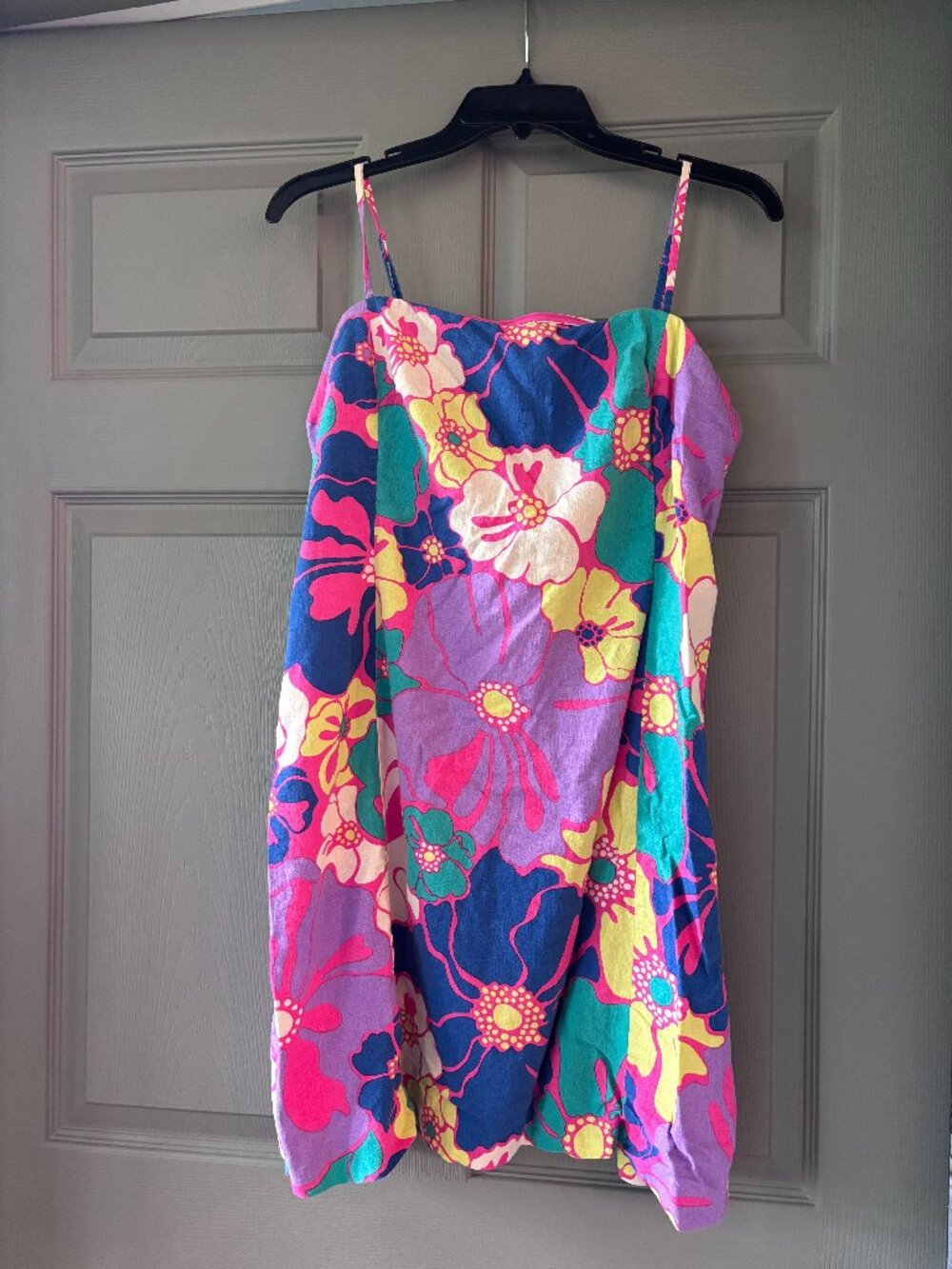 Gap Linen Blend Mini Dress - Multi Color Floral - Tropical - Size L